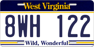 WV license plate 8WH122
