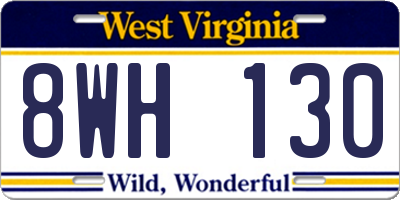 WV license plate 8WH130