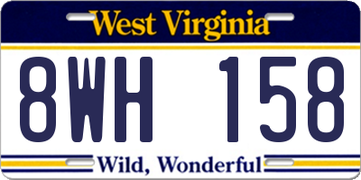 WV license plate 8WH158