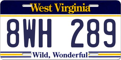 WV license plate 8WH289