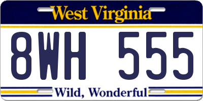 WV license plate 8WH555