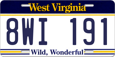 WV license plate 8WI191