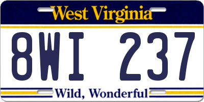 WV license plate 8WI237