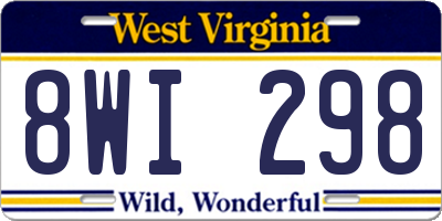 WV license plate 8WI298