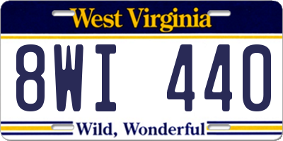 WV license plate 8WI440