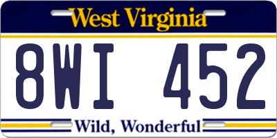 WV license plate 8WI452