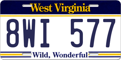 WV license plate 8WI577