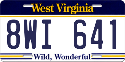 WV license plate 8WI641