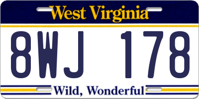 WV license plate 8WJ178