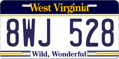 WV license plate 8WJ528