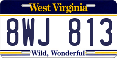 WV license plate 8WJ813