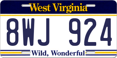 WV license plate 8WJ924