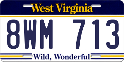 WV license plate 8WM713