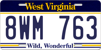 WV license plate 8WM763