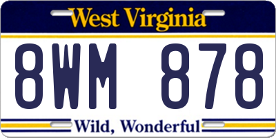 WV license plate 8WM878