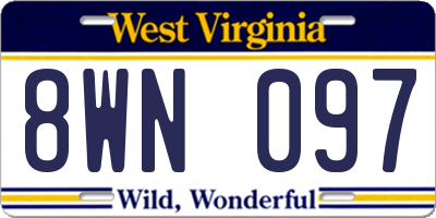 WV license plate 8WN097