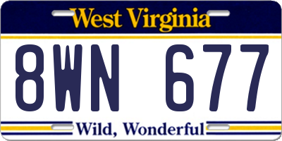 WV license plate 8WN677