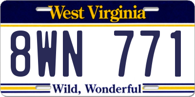 WV license plate 8WN771
