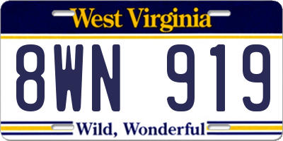 WV license plate 8WN919