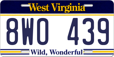 WV license plate 8WO439
