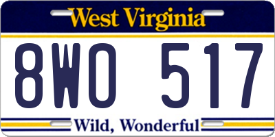 WV license plate 8WO517