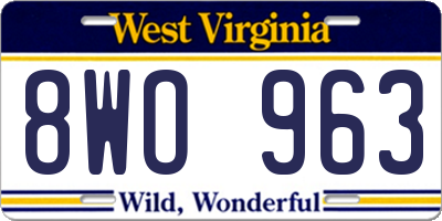 WV license plate 8WO963