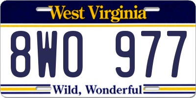 WV license plate 8WO977