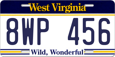 WV license plate 8WP456