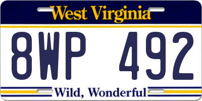 WV license plate 8WP492