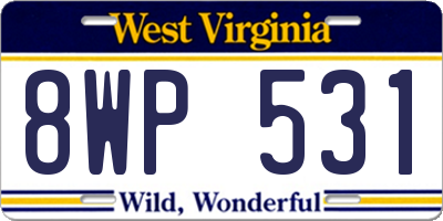 WV license plate 8WP531