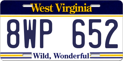 WV license plate 8WP652