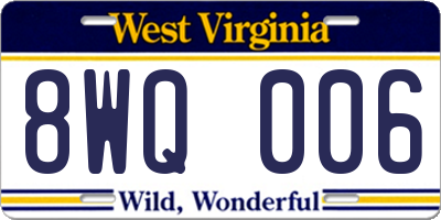 WV license plate 8WQ006