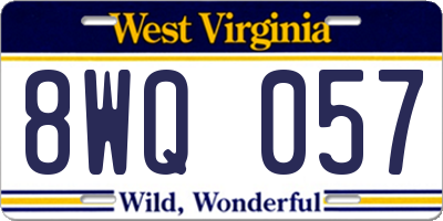 WV license plate 8WQ057