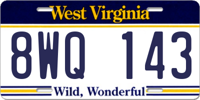 WV license plate 8WQ143