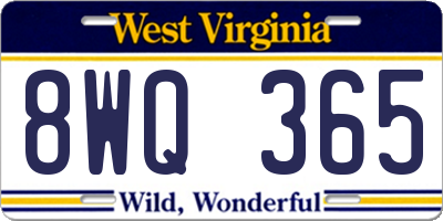 WV license plate 8WQ365