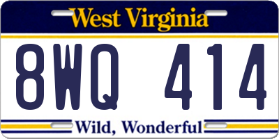 WV license plate 8WQ414
