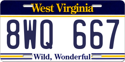 WV license plate 8WQ667