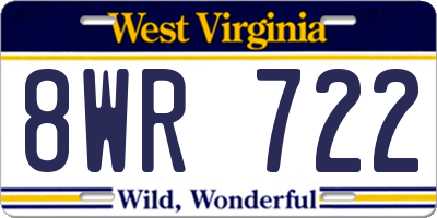 WV license plate 8WR722