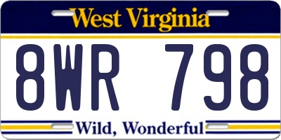 WV license plate 8WR798