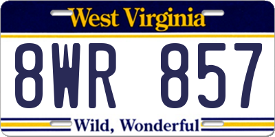 WV license plate 8WR857