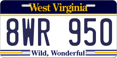 WV license plate 8WR950
