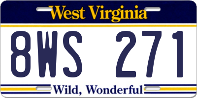 WV license plate 8WS271