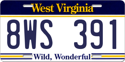 WV license plate 8WS391