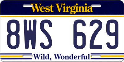 WV license plate 8WS629