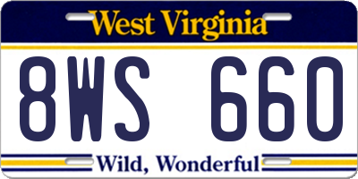 WV license plate 8WS660