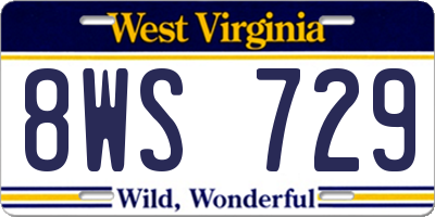 WV license plate 8WS729