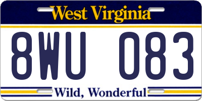 WV license plate 8WU083
