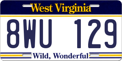 WV license plate 8WU129