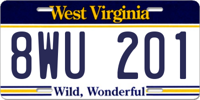 WV license plate 8WU201