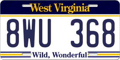 WV license plate 8WU368